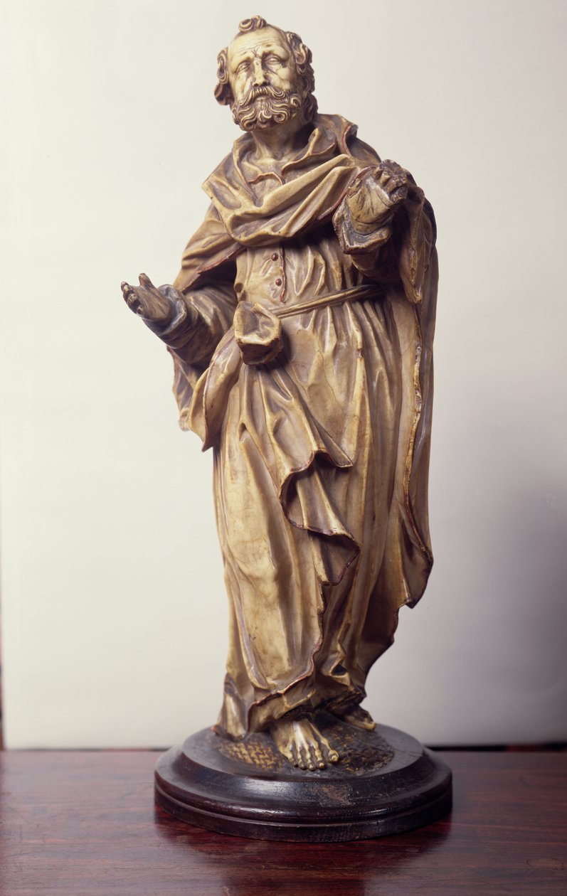 Estatueta de um Santo, Baixo Reno (alabastro) de German School