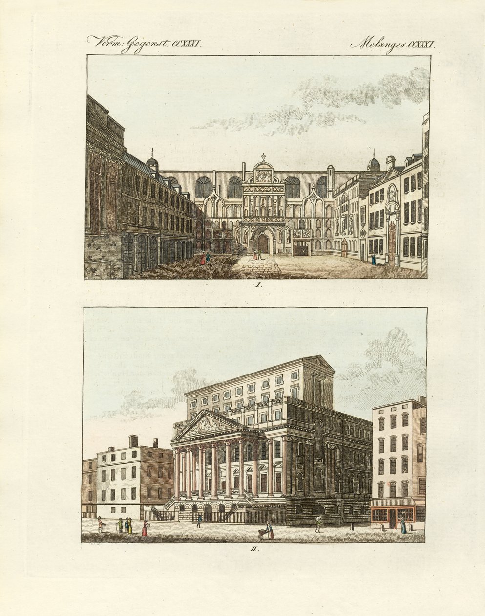Estranhos edifícios públicos em Londres (gravura colorida) de German School