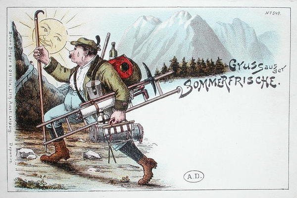 Postal de férias de Verão, final do século XIX ou início do século XX (cor litho) de German School