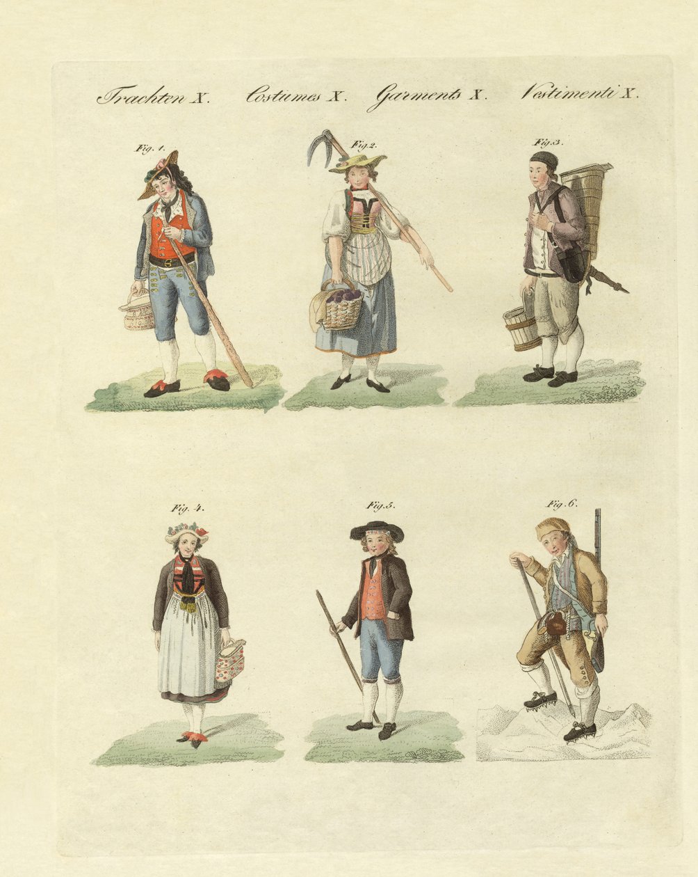 Vestidos suíços (gravação a cores) de German School