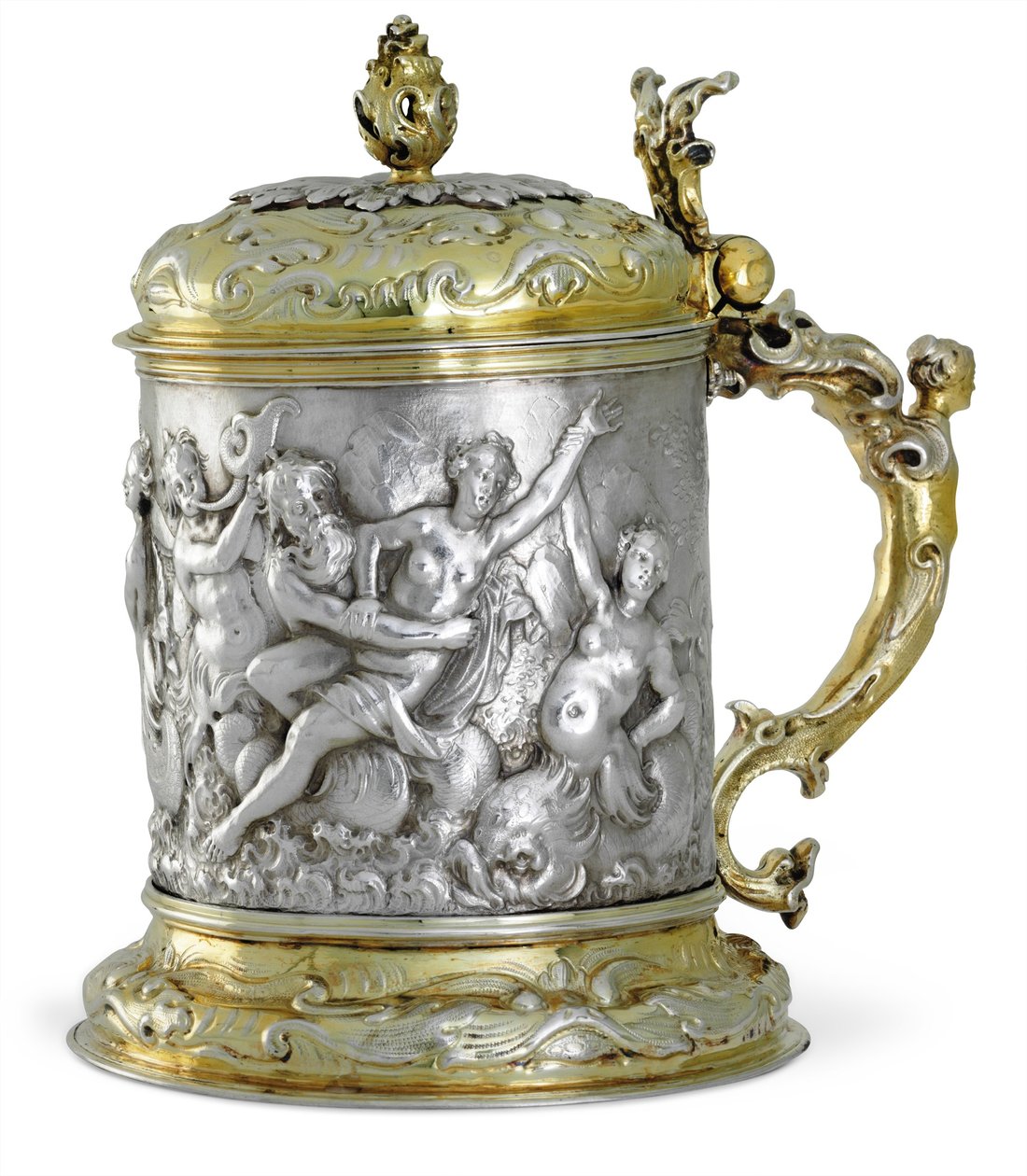 Tankard, provavelmente Hamburgo, c.1660 (pacote prata dourada) de German School