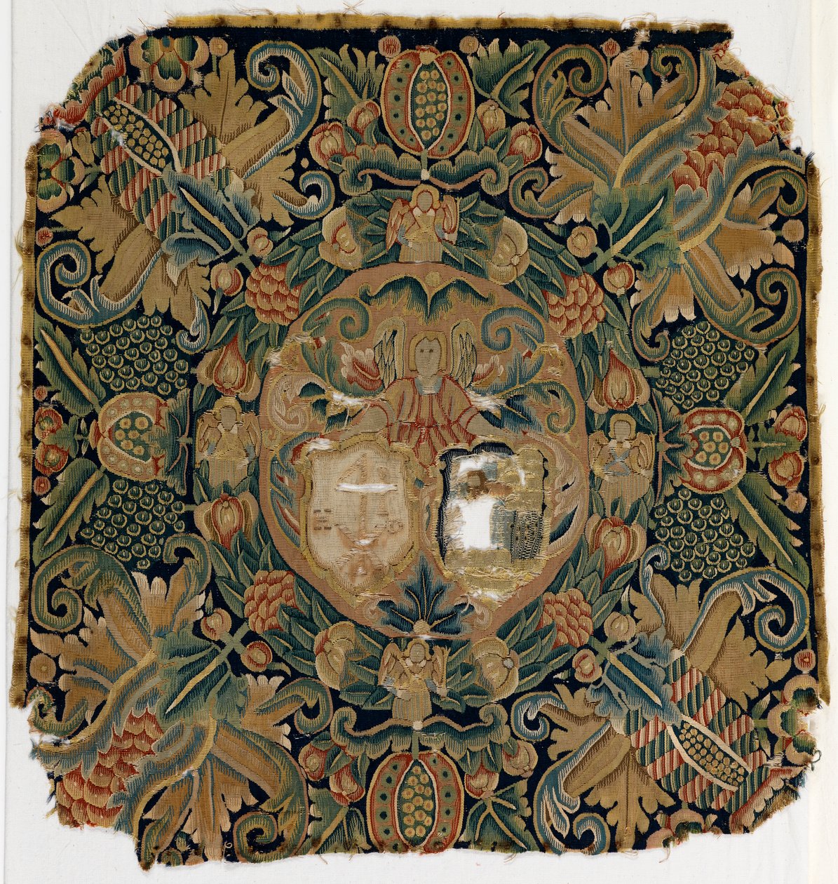 Almofada com armadura de tapeçaria, possivelmente da Baixa Saxónia, fabricada no século XVII (lã) de German School