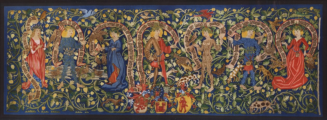 Tapeçaria representando fadas, Basileia, c.1490 (litografia a cores) de German School