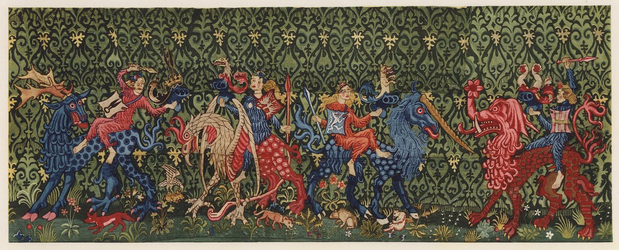 Tapeçaria representando criaturas míticas, Oberrhein de German School