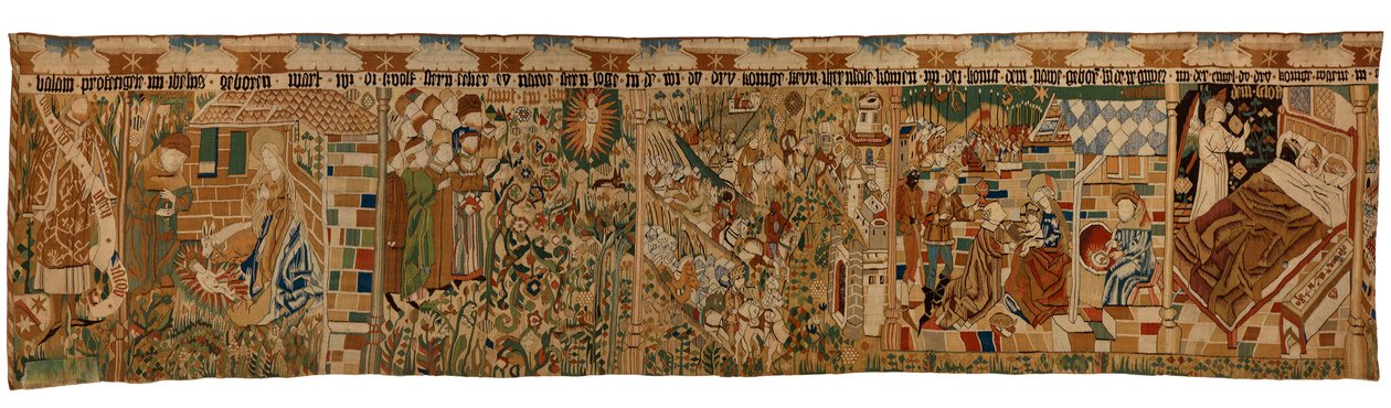 Faixa de tapeçaria representando o profeta Balaarm e a história dos Magos, da Média Germânia de German School
