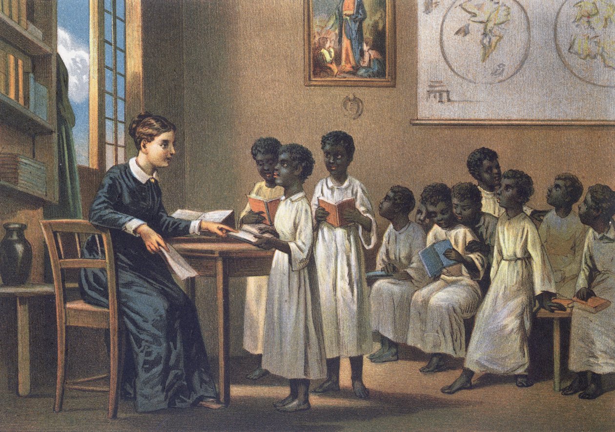 Professor com alunos, 1880 de German School