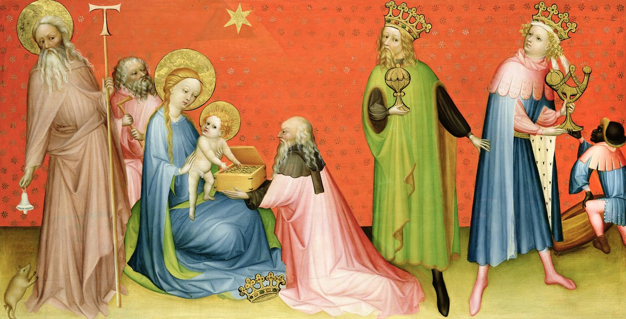 A Adoração dos Magos com Santo António Abade, 1400-10 de German School