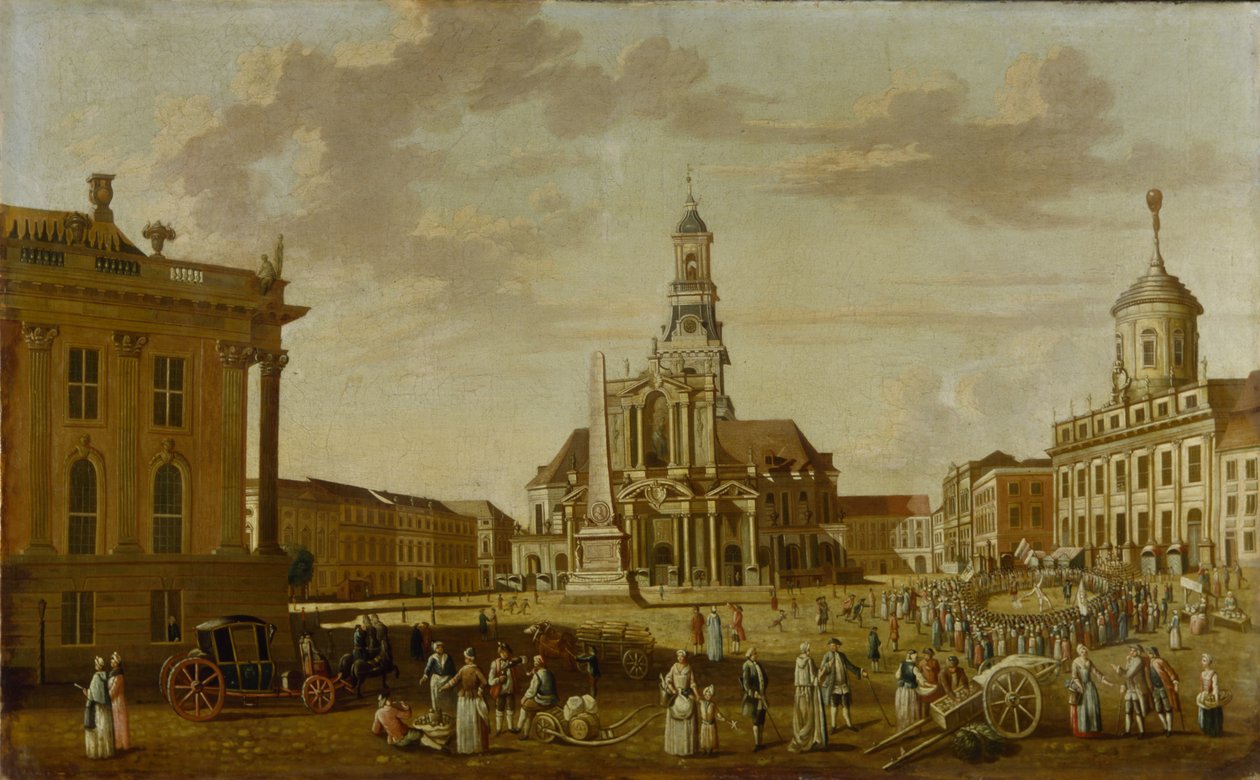 O Alter Markt com a Igreja de São Nicolau e a Câmara Municipal, 1771 de German School