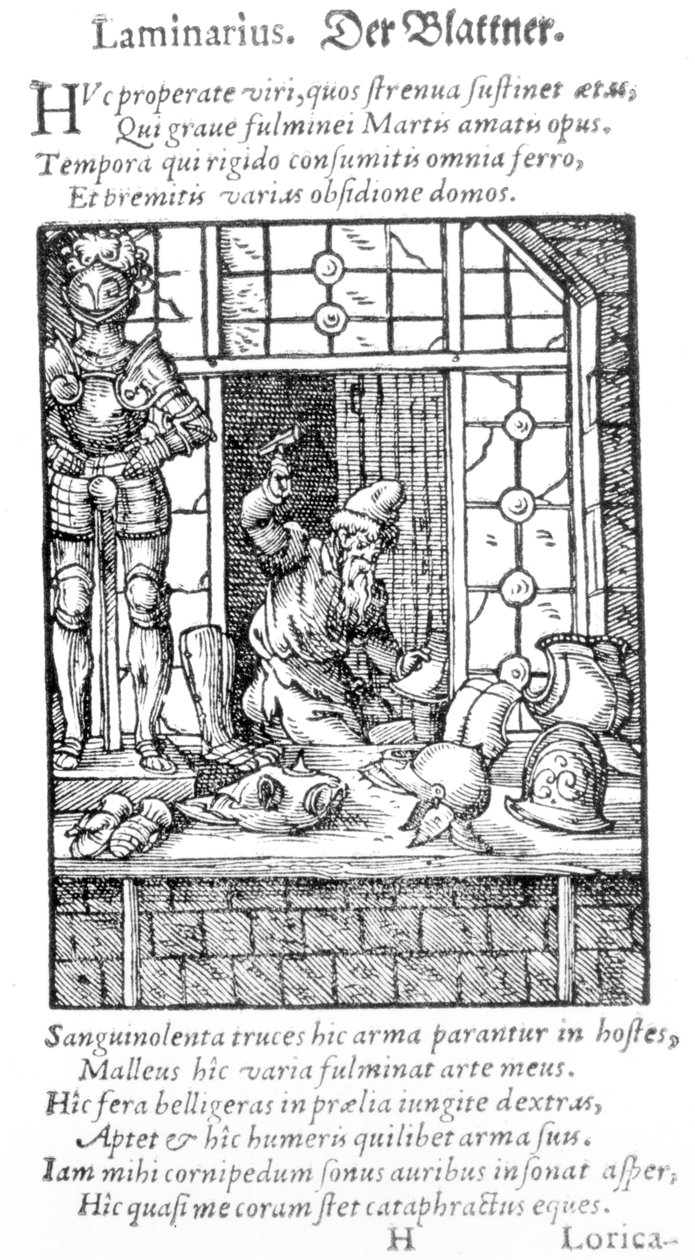 O Criador de Armadura, gravado por Hartman Schopper de German School