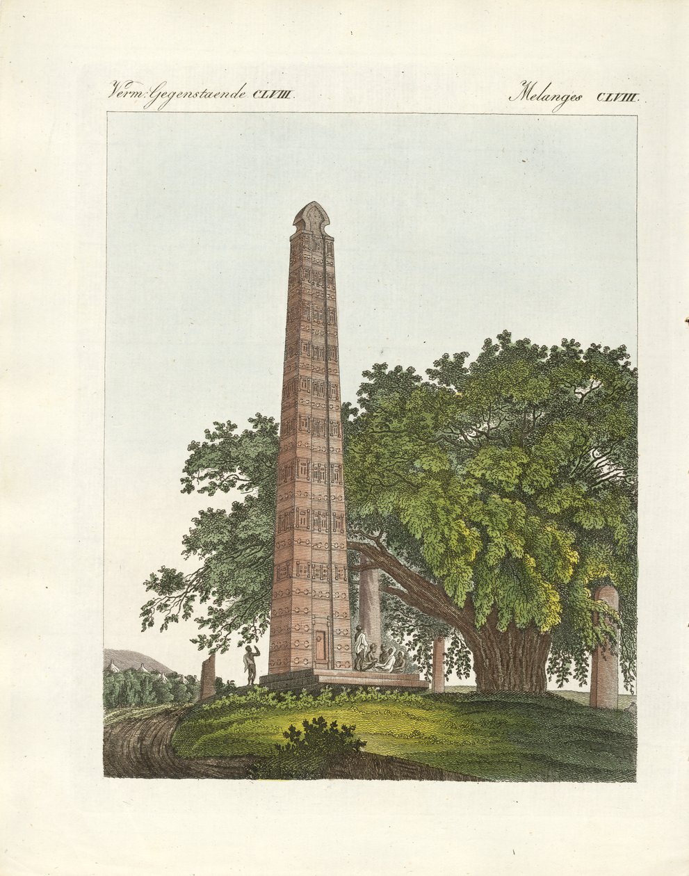 O Obelisco Axum (gravação colorida) de German School