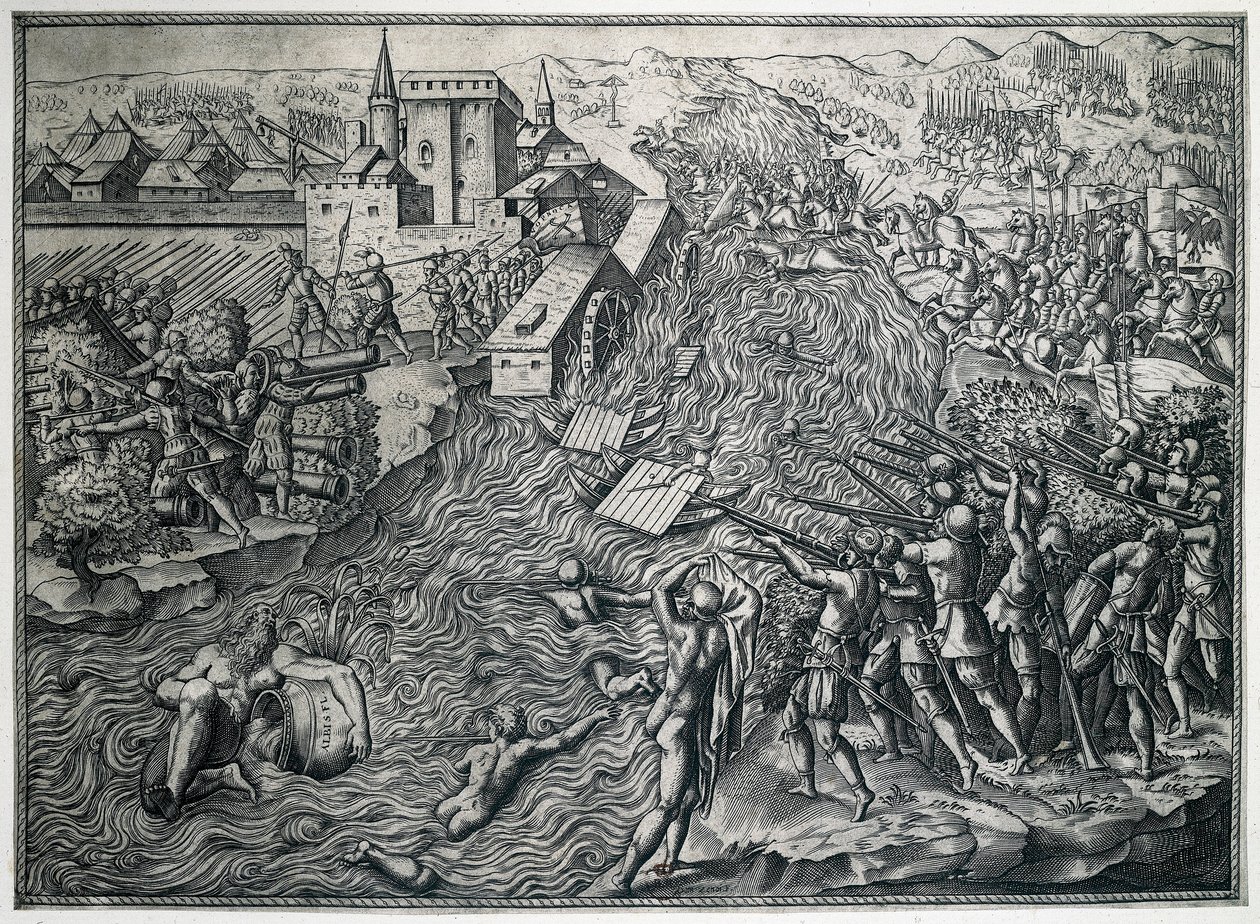 A Batalha de Muehlberg, 25 de Abril de 1547 de German School