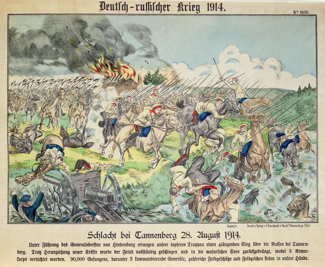 A Batalha de Tannenberg, 24 de agosto de 1914 de German School