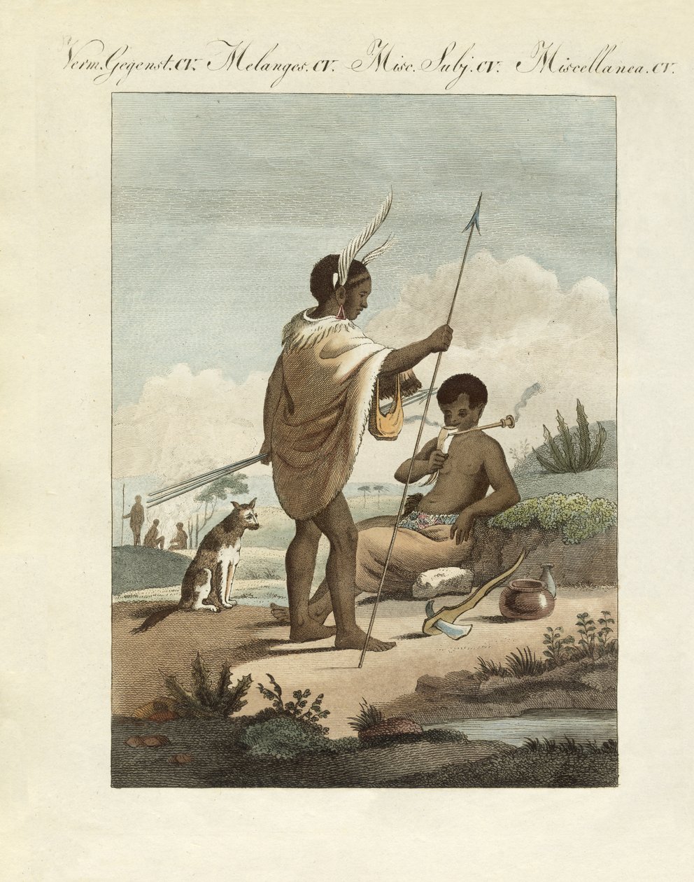 Os Bechuans (gravura colorida) de German School