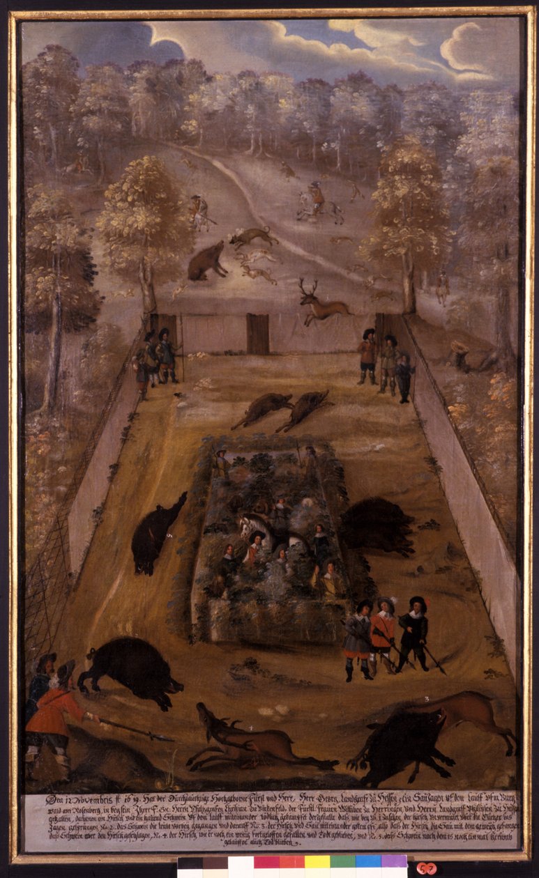A caça ao javali, c.1619 de German School