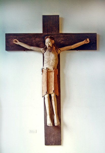 O Cristo de Untergermaringen, Kaufberen, c.1180 (madeira pintada) de German School