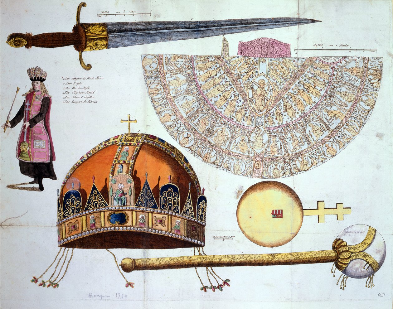 A Coroação Regalia da Hungria de German School