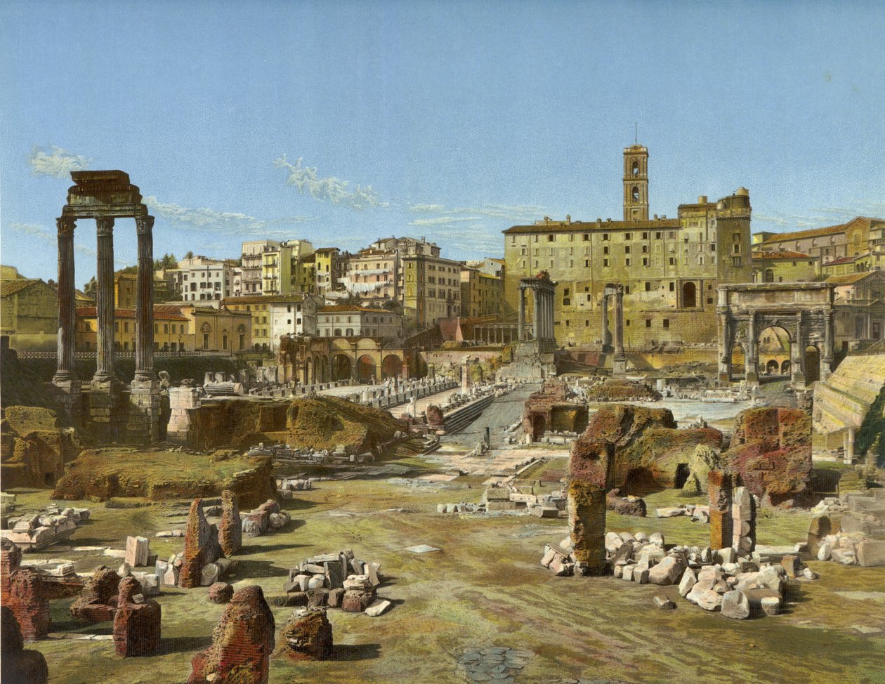 O Fórum, Roma (cromolitografia) de German School