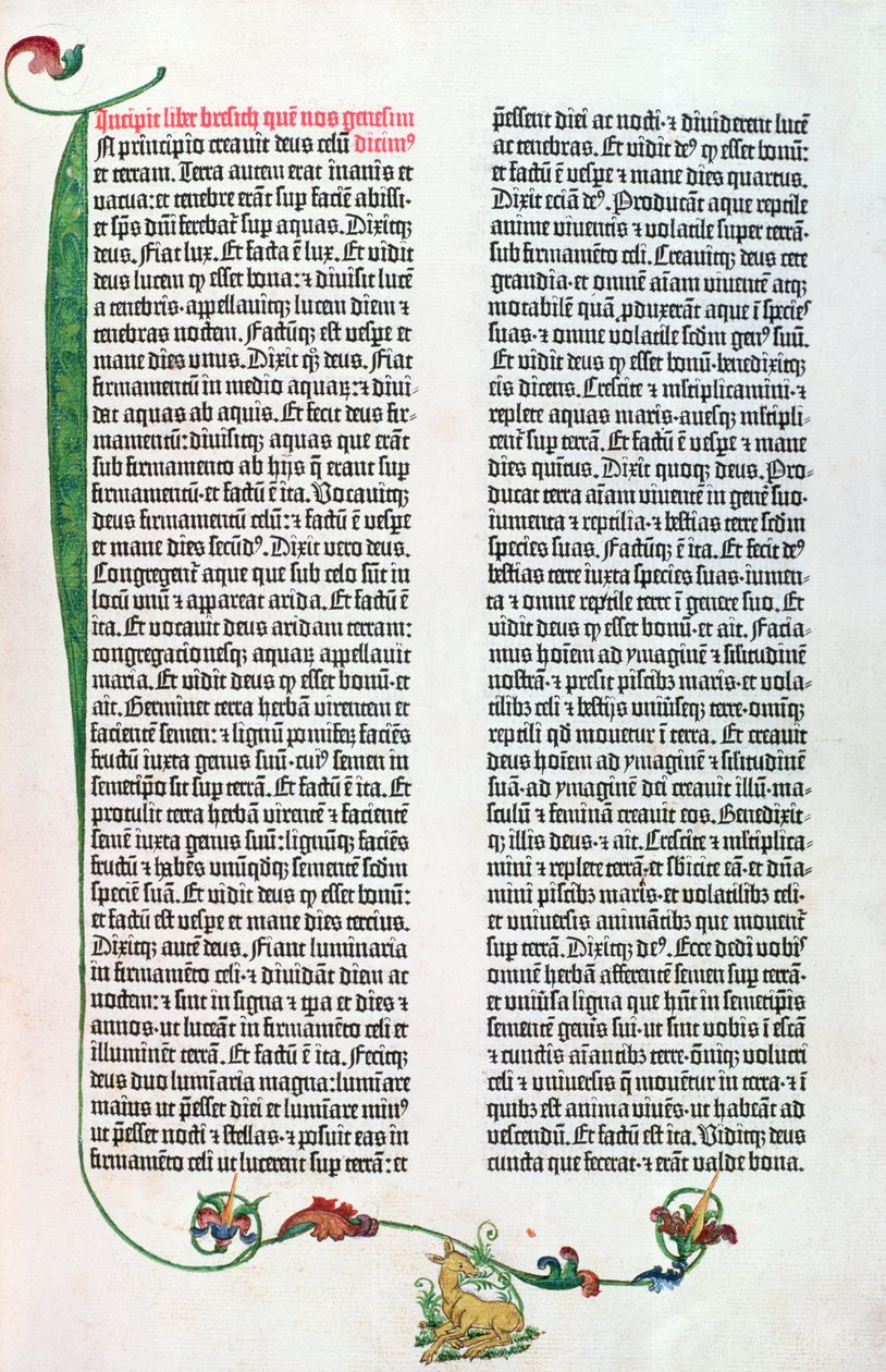 A Bíblia de Gutenberg, Mainz c.1450-55 de German School