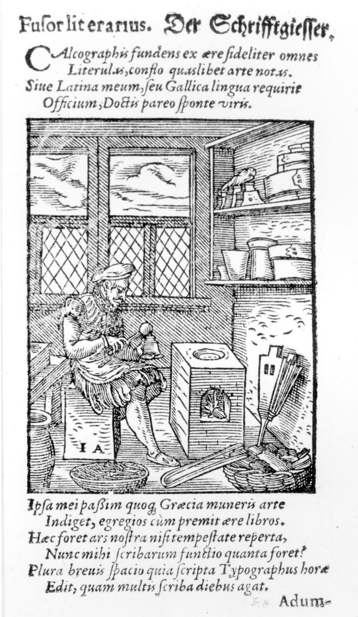 The Letter Plate Maker, publicado por Hartman Schopper (xilogravura) (foto b) de German School