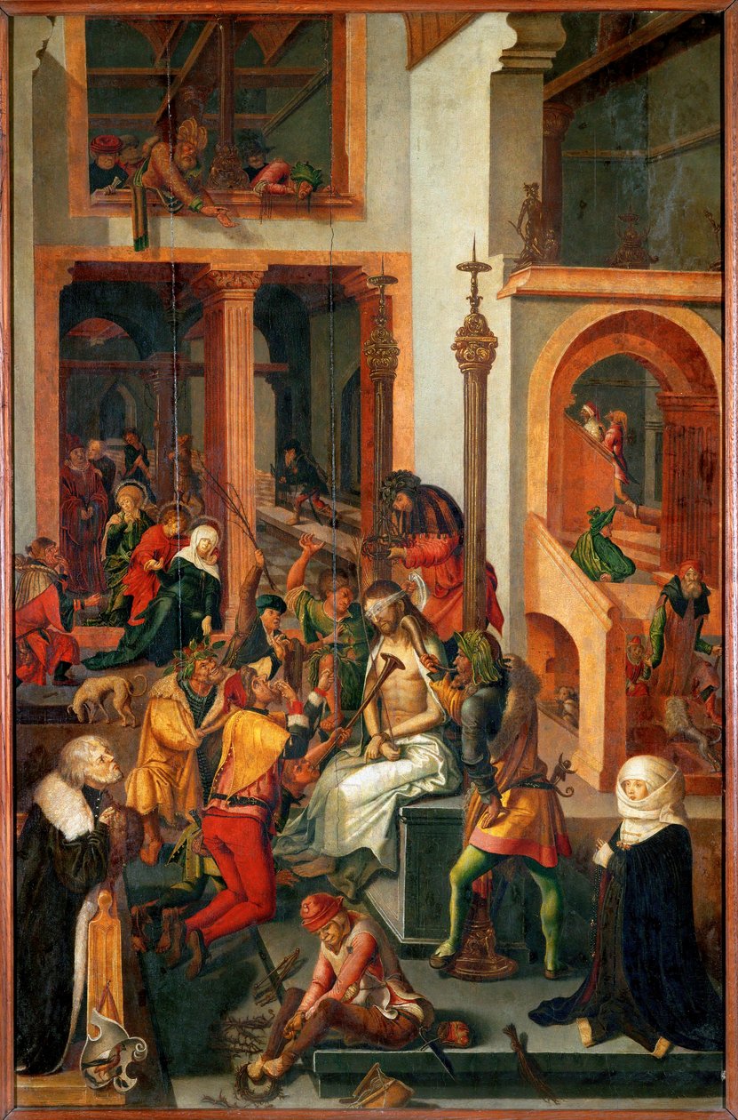 A zombaria de Cristo (têmpera sobre madeira) de German School