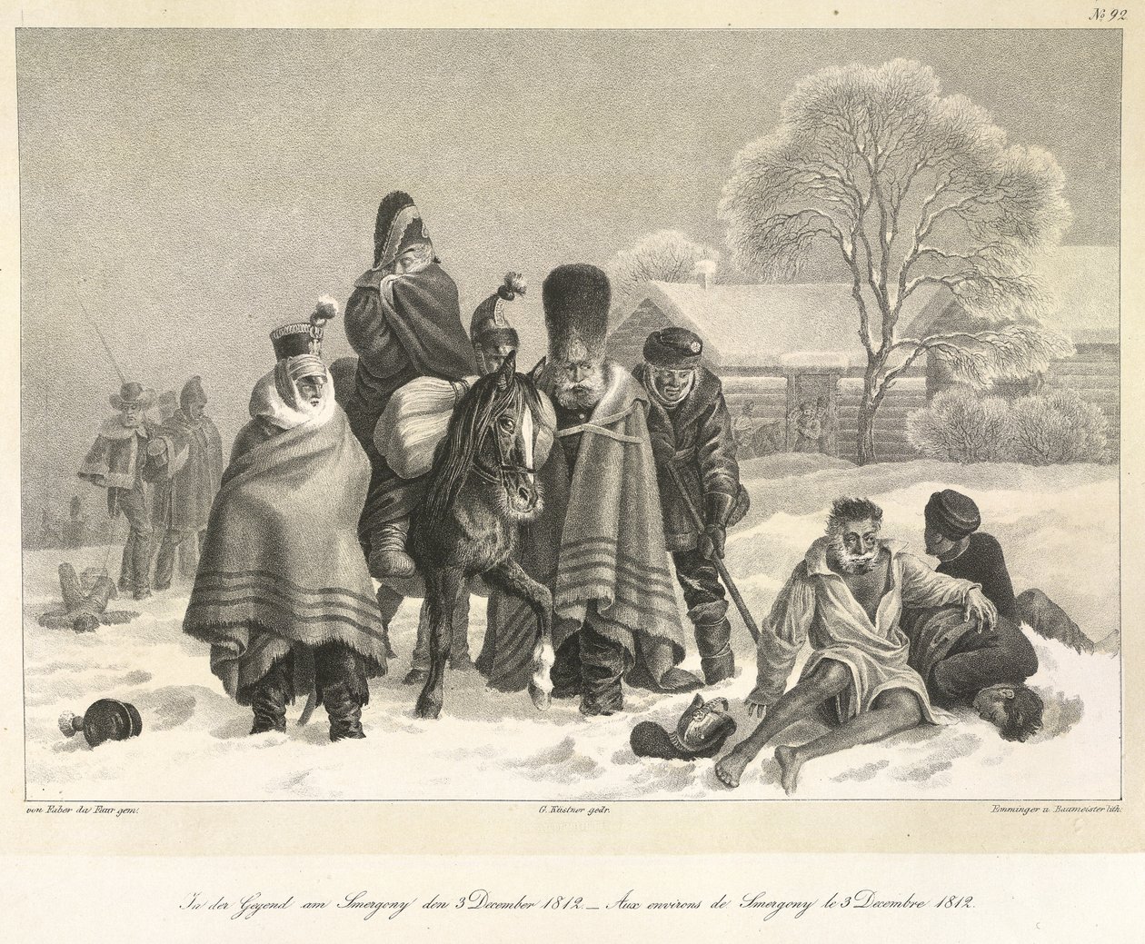 O Retiro de Moscou, 3 de dezembro de 1812, ilustração de 