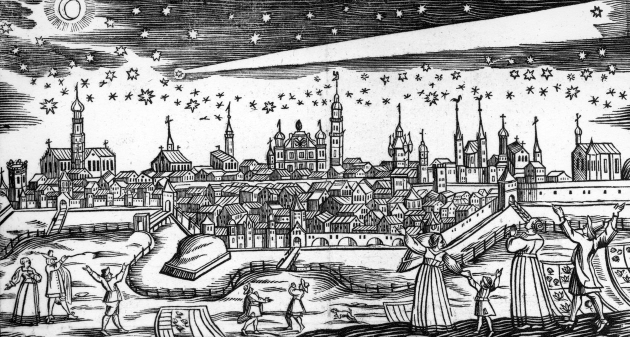 O terrível cometa de 1680 por Bach Abraão de German School