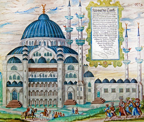 A chamada à oração numa mesquita na Turquia (guache no papel) de German School
