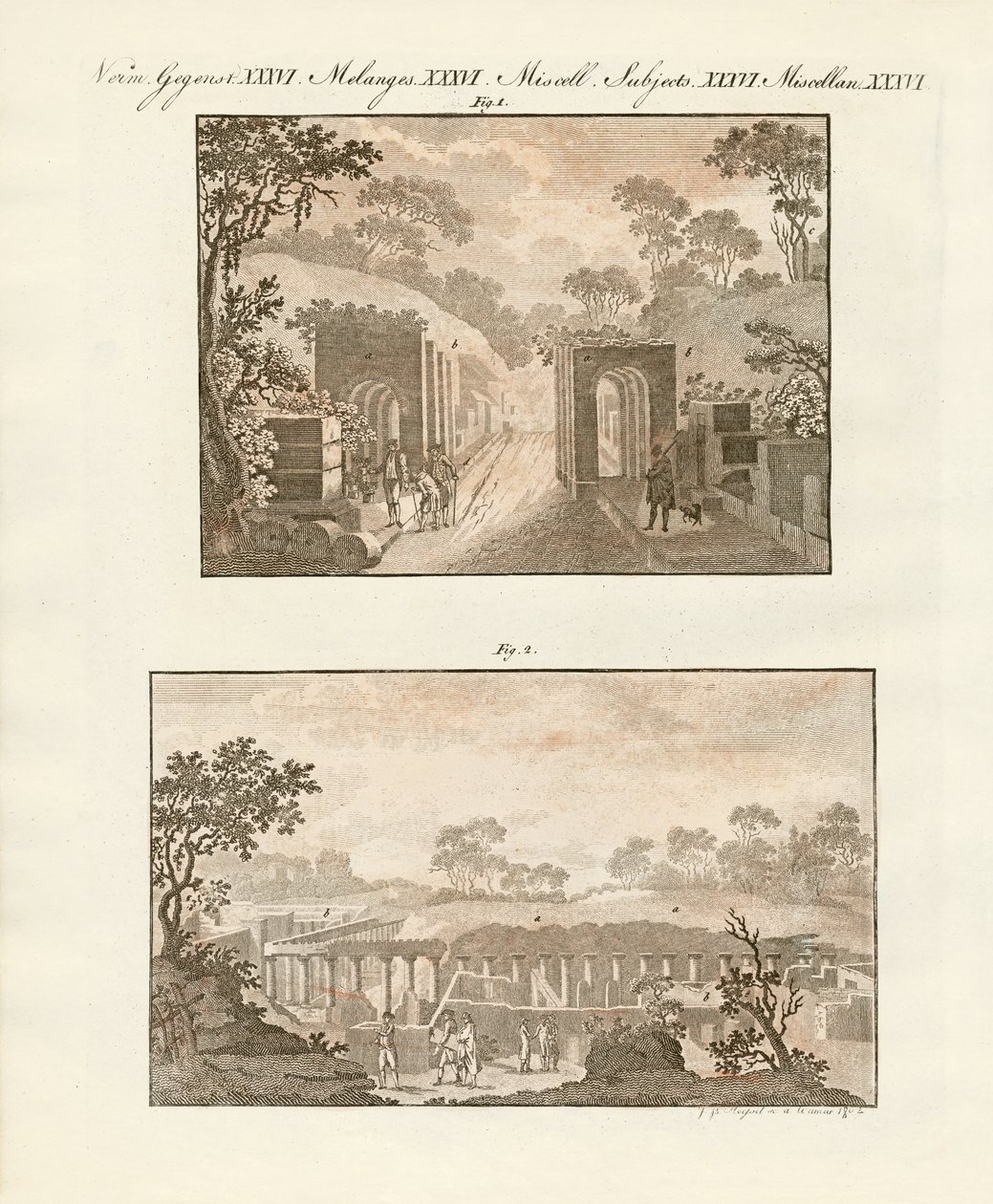 A, escavado, cidade, de, pompeii de German School