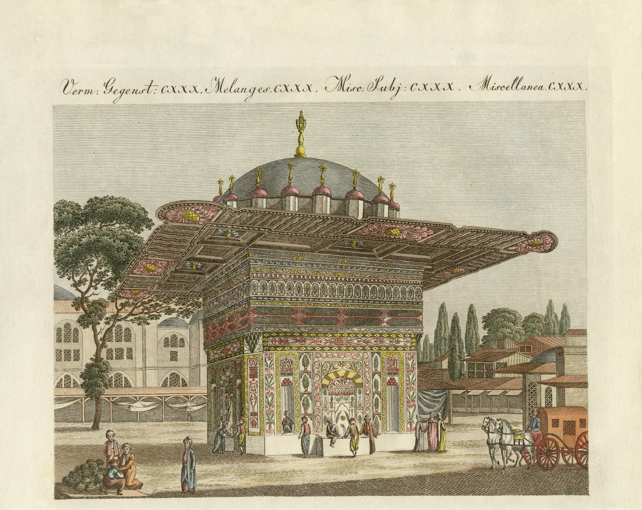 A fonte Top-Hané de Constantinopla (gravura colorida) de German School