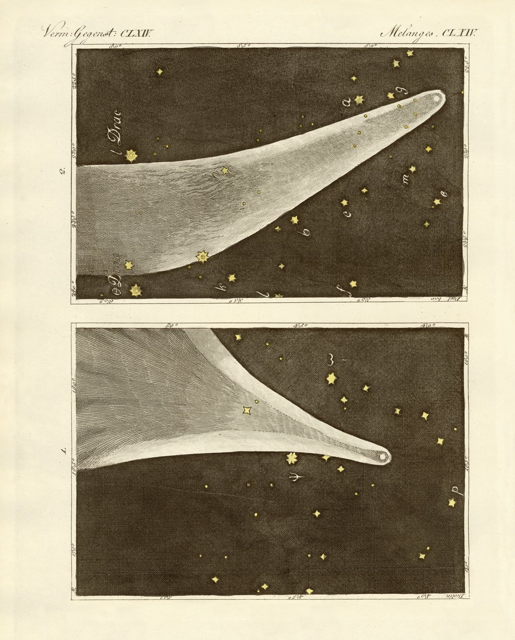 O grande cometa do ano 1811 (gravura colorida) de German School