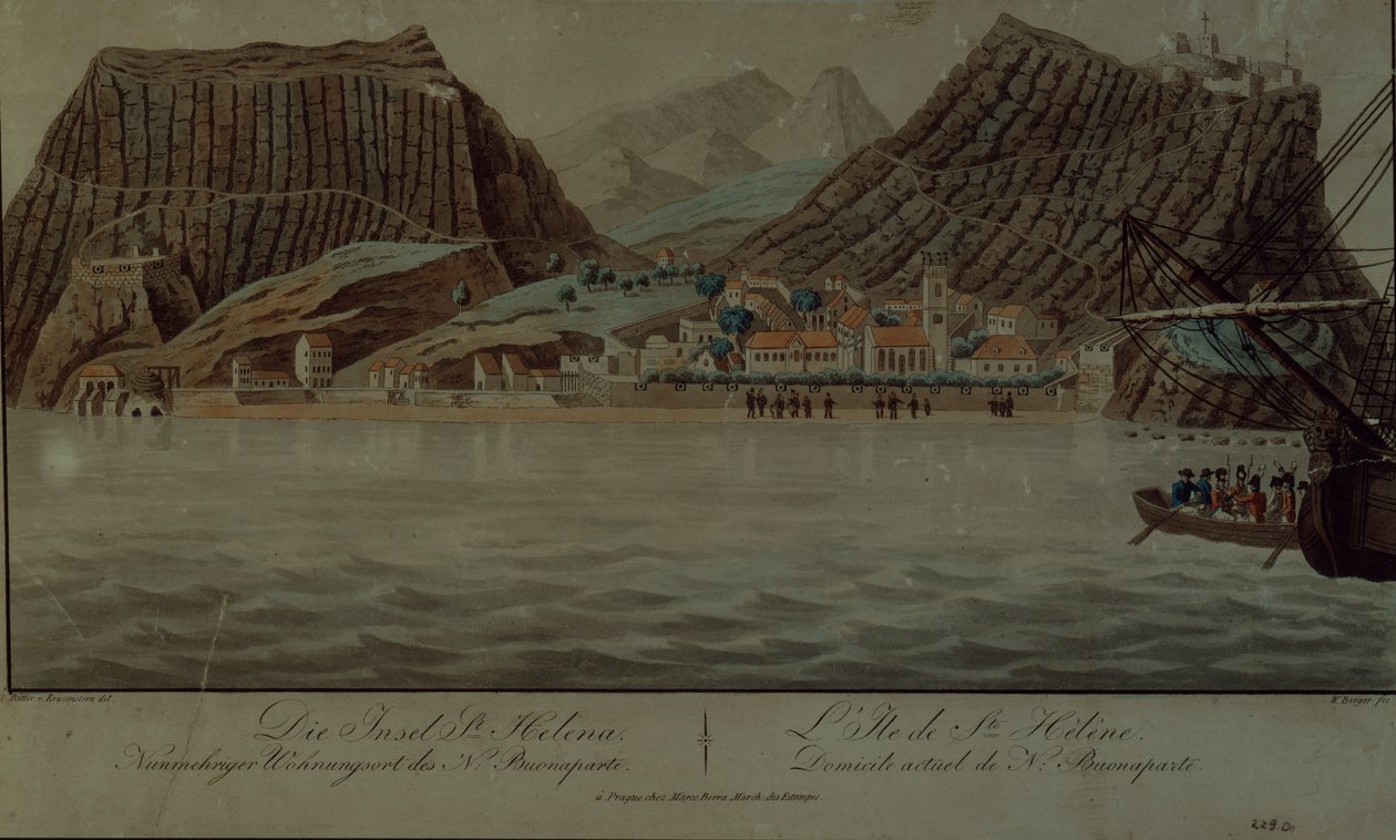 A ilha de Santa Helena (gravura) de German School
