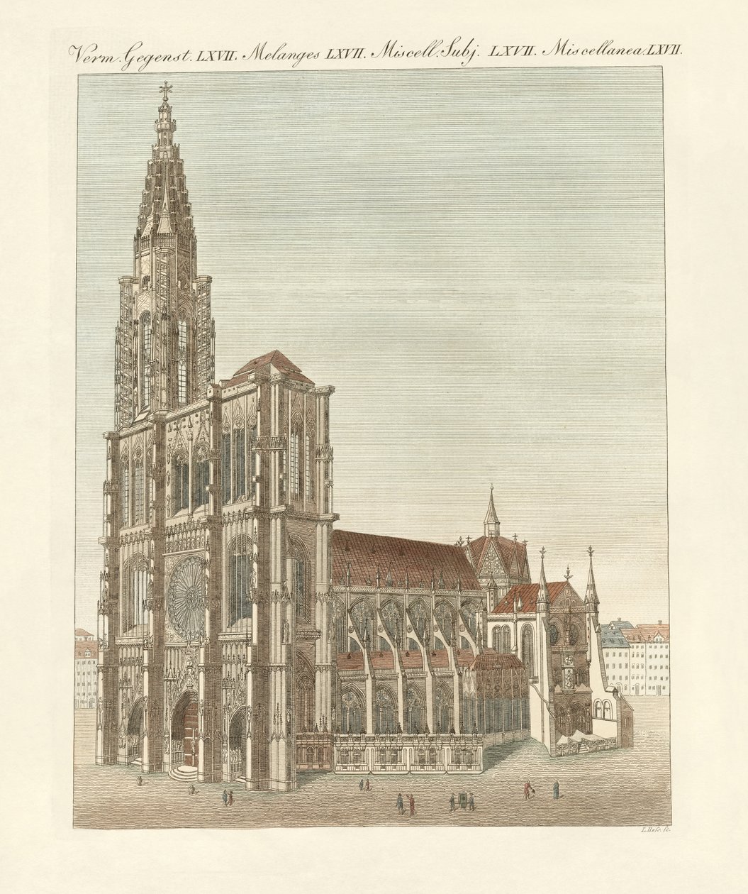 O Ministro em Estrasburgo (gravura a cores) de German School