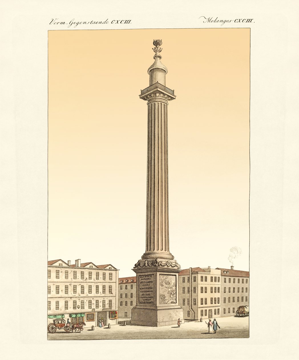 O monumento em Londres (gravura colorida) de German School