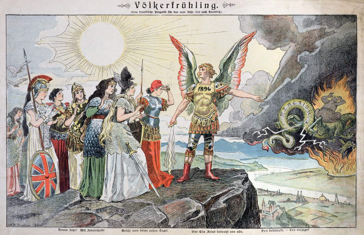 Os povos da Europa na primavera, 1896 de German School