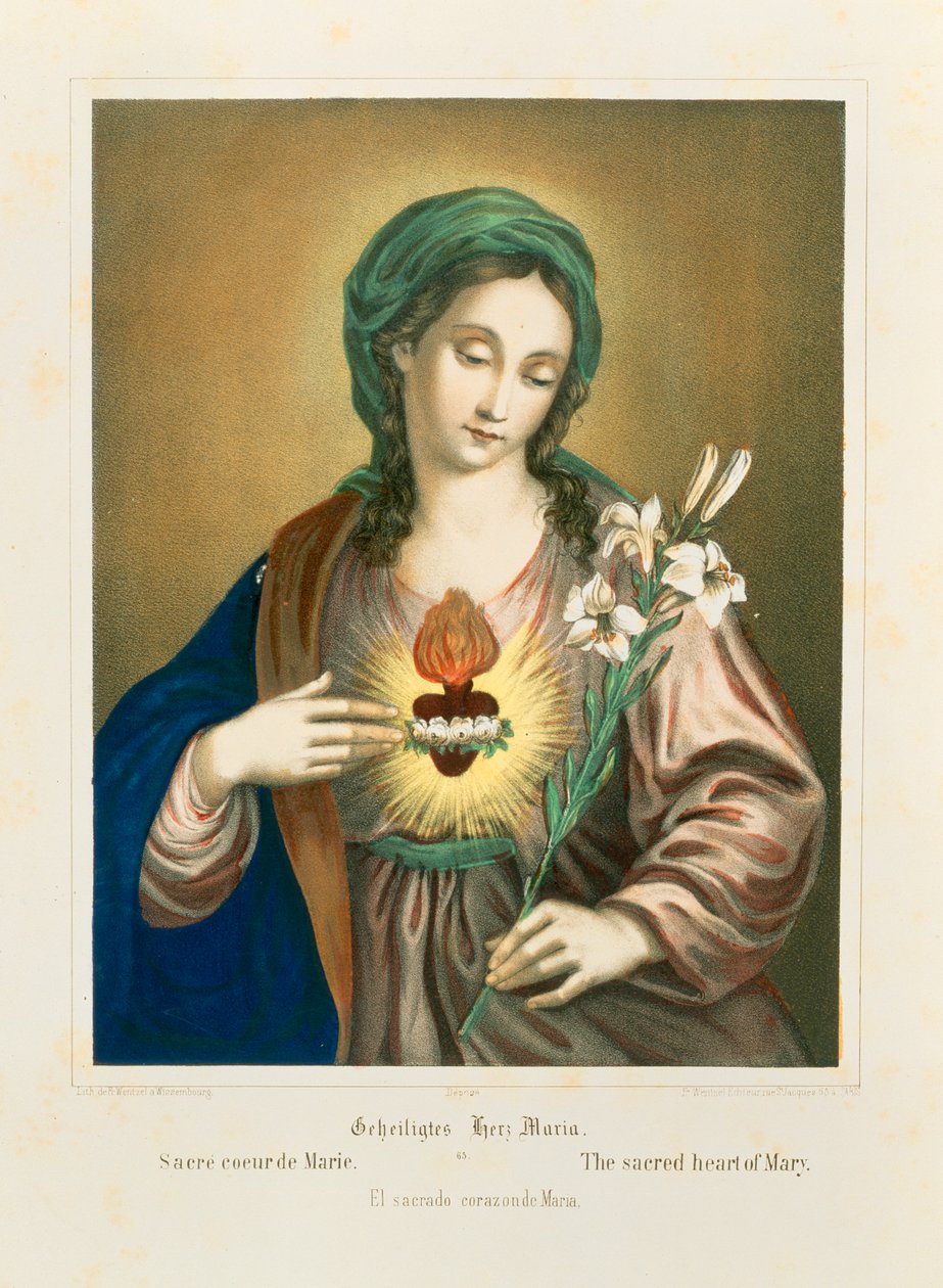 O sagrado coração de Maria, publicado pelo pe. Wentzel, Weissenburg, 1850 de German School