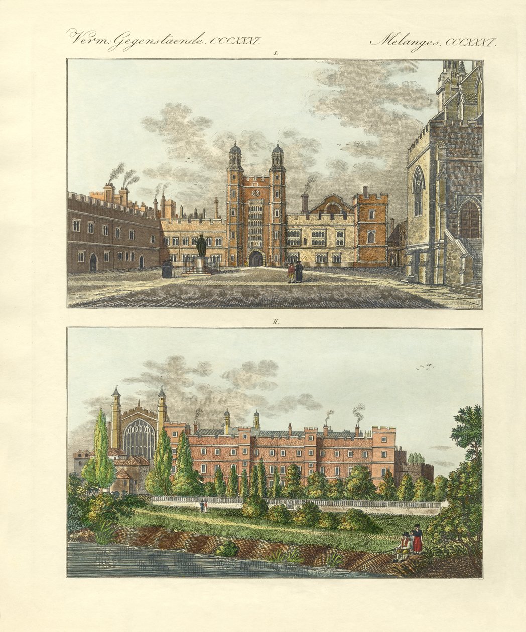 A escola de Eton (gravura colorida) de German School