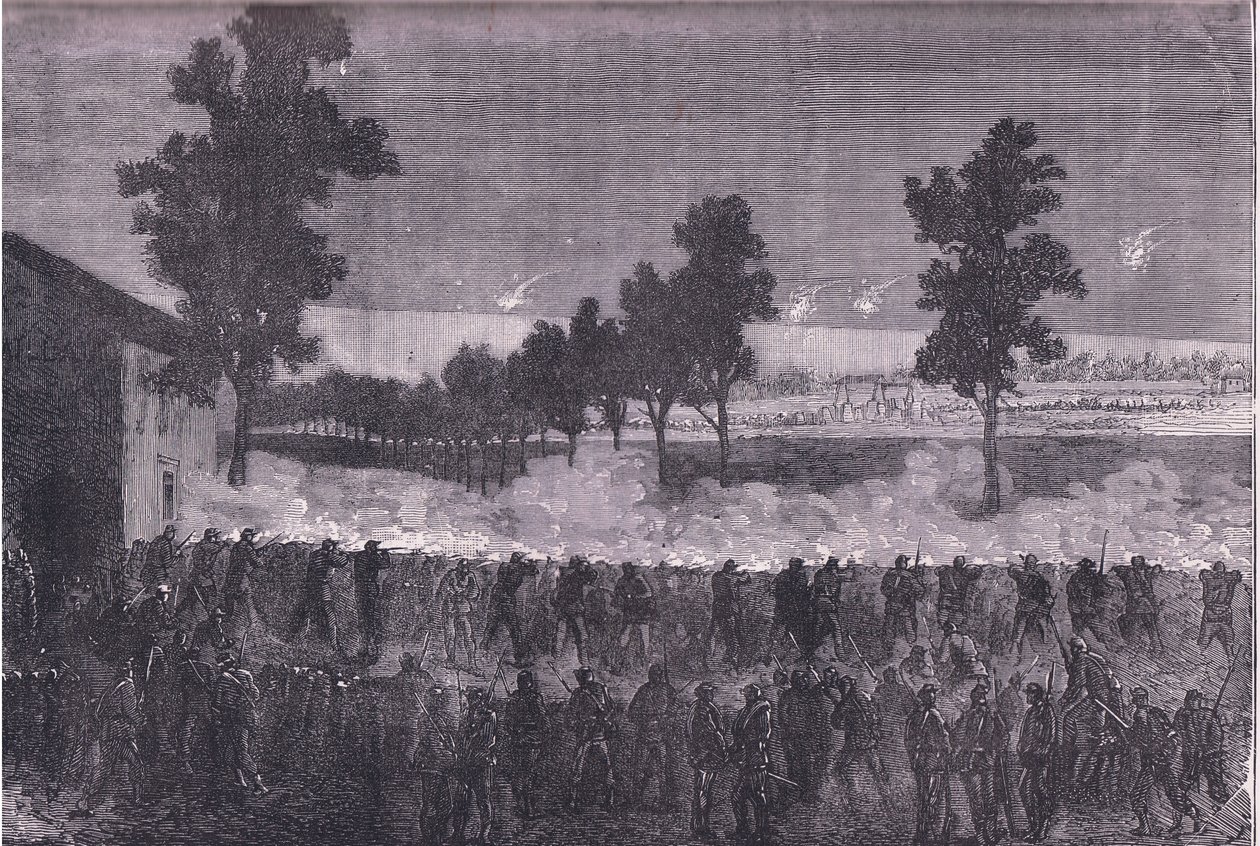 The Sortie of Cachan, Cassells History of the War between France and Germany publicado por Cassell and Company Limited, c.1890 (litho) de German School
