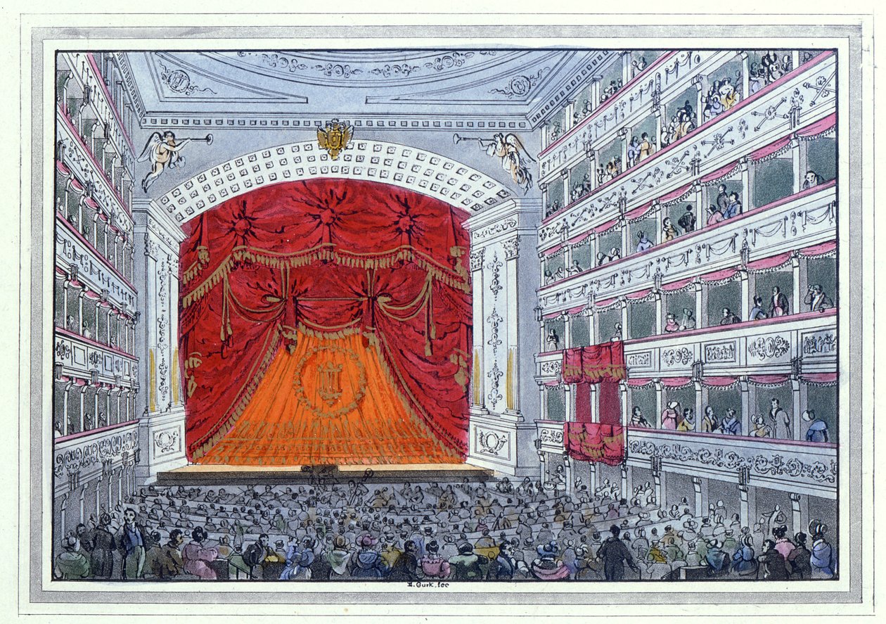 Teatro am Karntnertor Viena (aquatinta) de German School