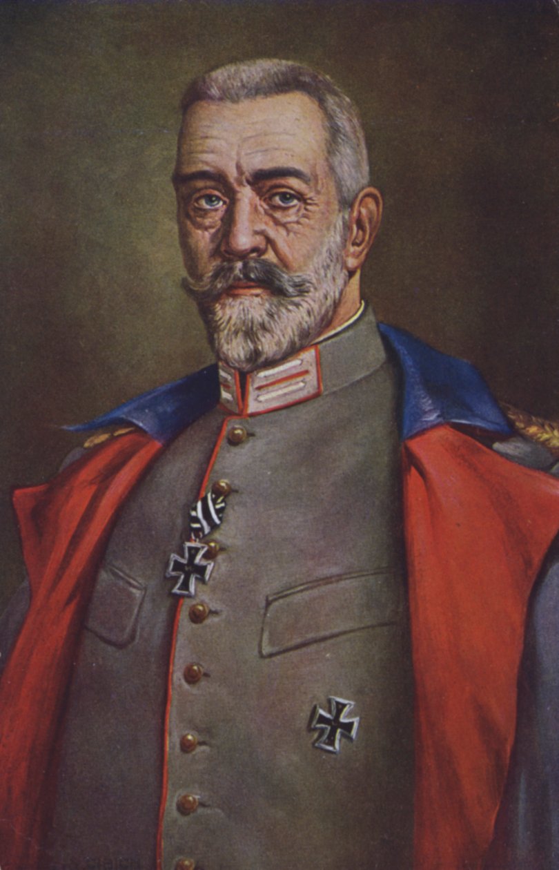 Theobald von Bethmann Hollweg, Chanceler da Alemanha durante a Primeira Guerra Mundial (litografia a cores) de German School