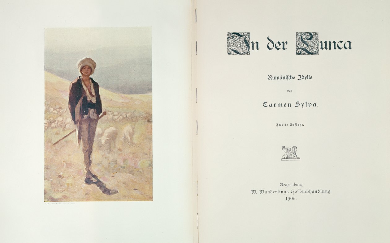 Página de título do romance In der Lunca de Carmen Sylva, publicado em Regensburg 1906 de German School