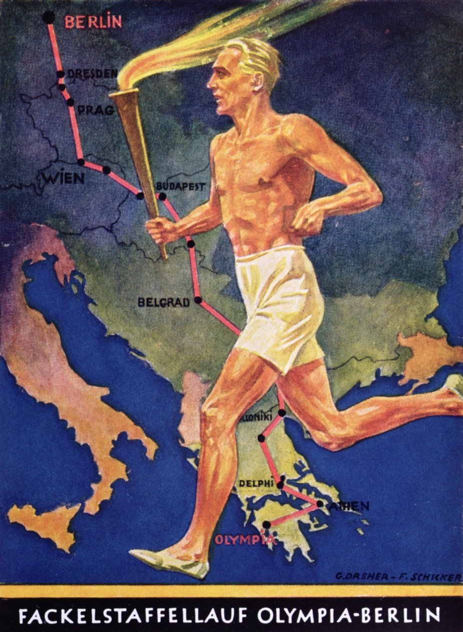Portador da tocha nos Jogos Olímpicos de Berlim, 1936 de German School