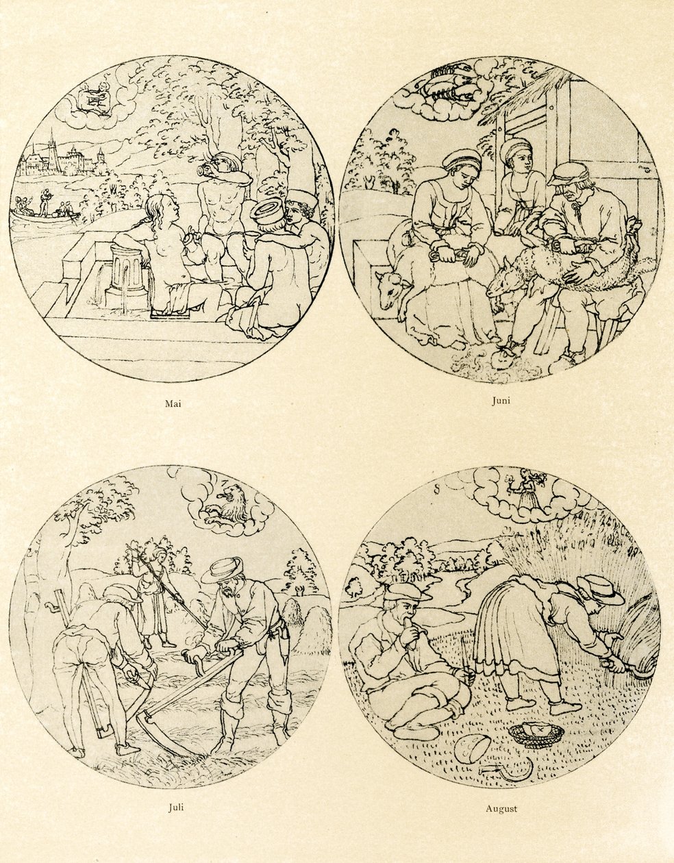 Doze imagens de calendário em forma circular de German School