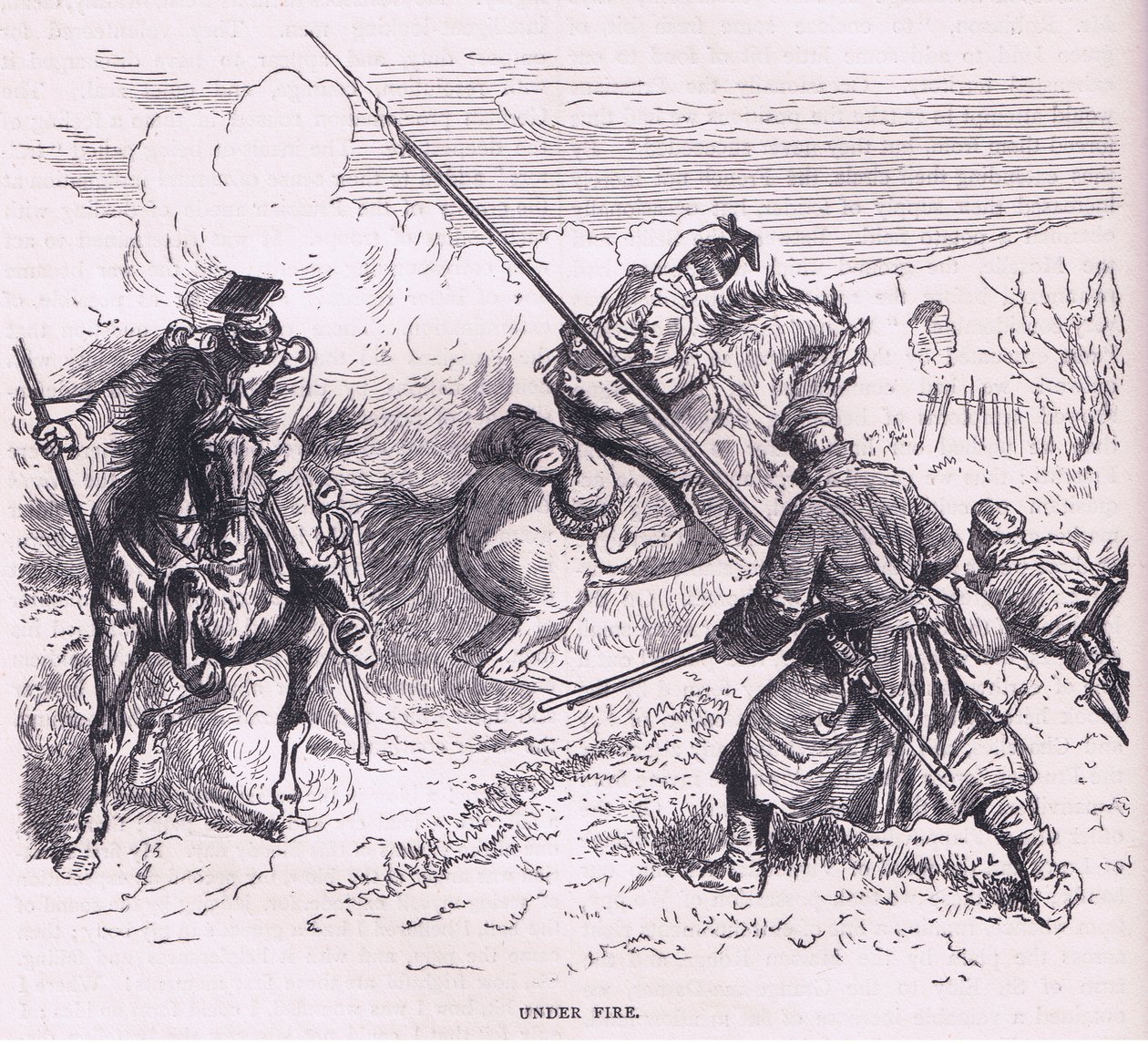 Sob fogo, História da Guerra entre a França e a Alemanha publicada pela Cassell and Company Limited, c.1890 (litho) de German School