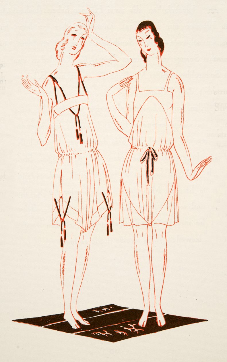 Roupa interior de Styl, pub.1922 (estampa de pochoir) de German School