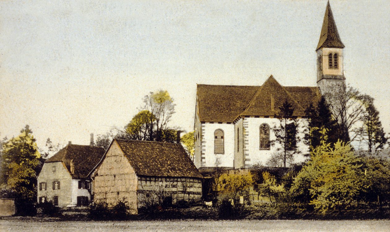 Vista da Igreja de Bischwiller, Alemanha de German School