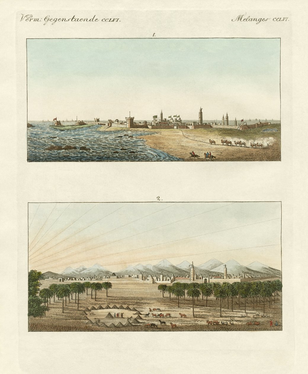 Vistas de África (gravura a cores) de German School