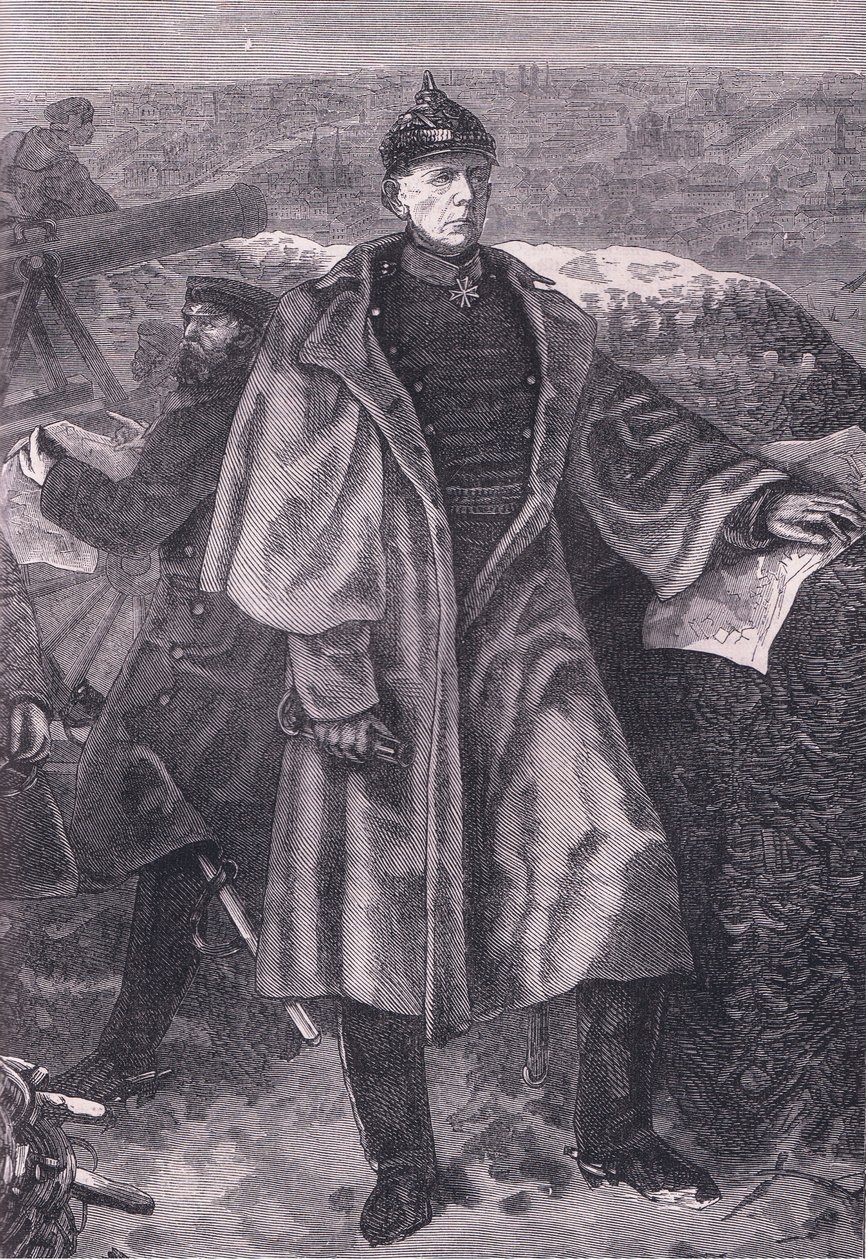 Von Moltke antes de Paris, Cassells History of the War between France and Germany publicado por Cassell and Company Limited, c.1890 (litho) de German School