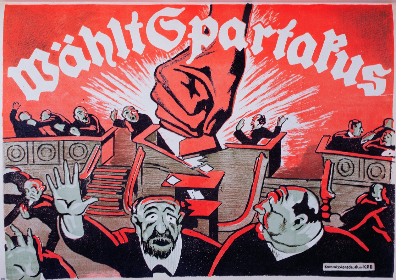 Votez Spartacus, pôster eleitoral da Liga Spartacist, 1918 de German School