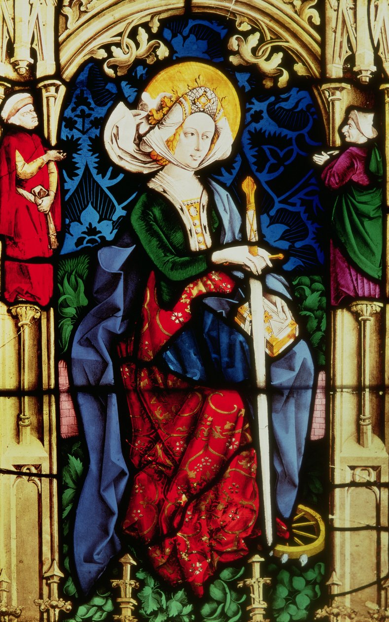 Janela depicitando St. Catherine, de Partenheim, c.1440 de German School
