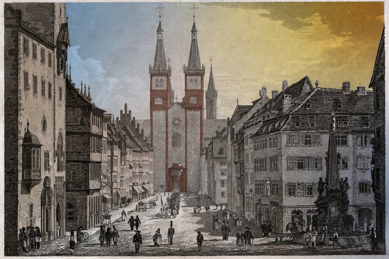 Wurzburg. (gravura, ca. 1830) de German School